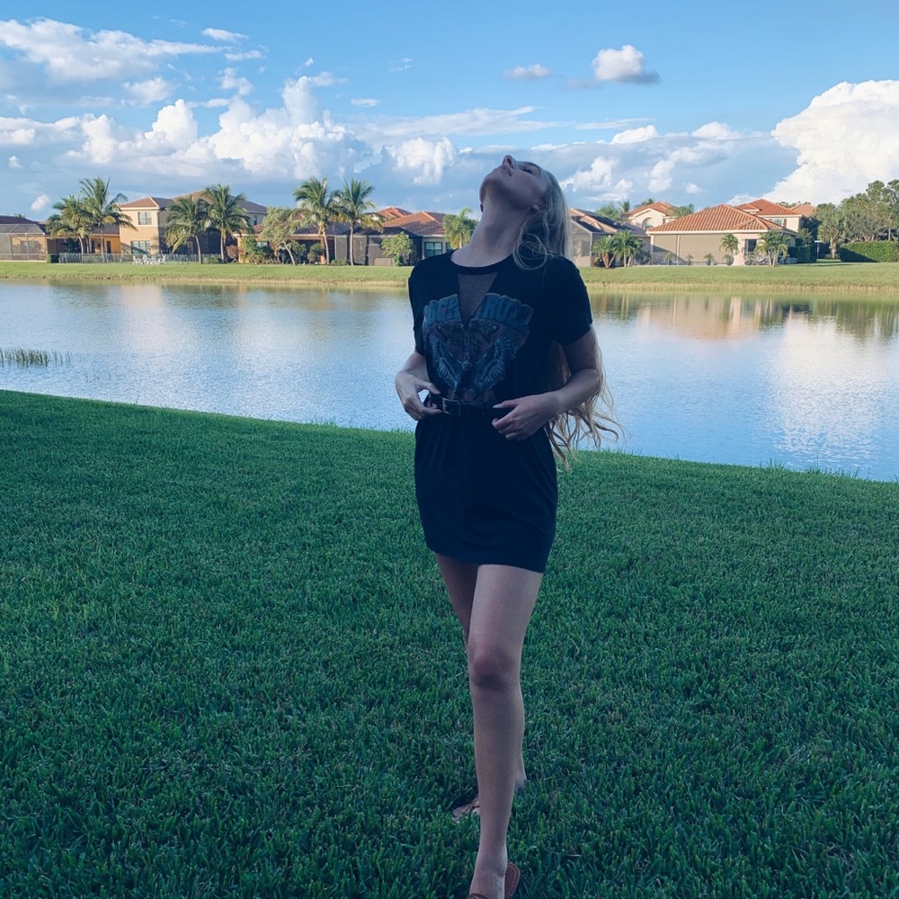 A cute tshirt dress for any occasion.